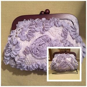 Violet Floral Handbag/Shoulder Bag